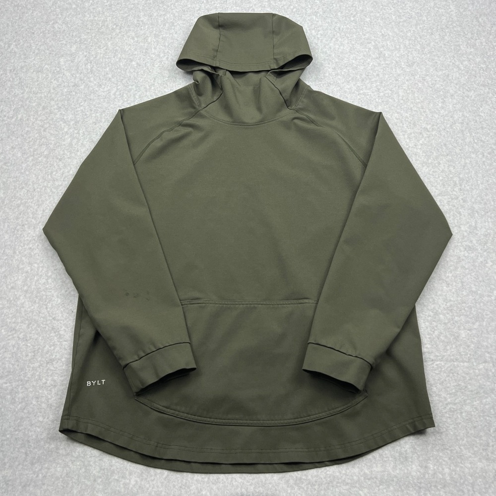 BYLT Pullover Mens‎ XL Green Elite Premium Basics Hoodie Performance Drop Cut
